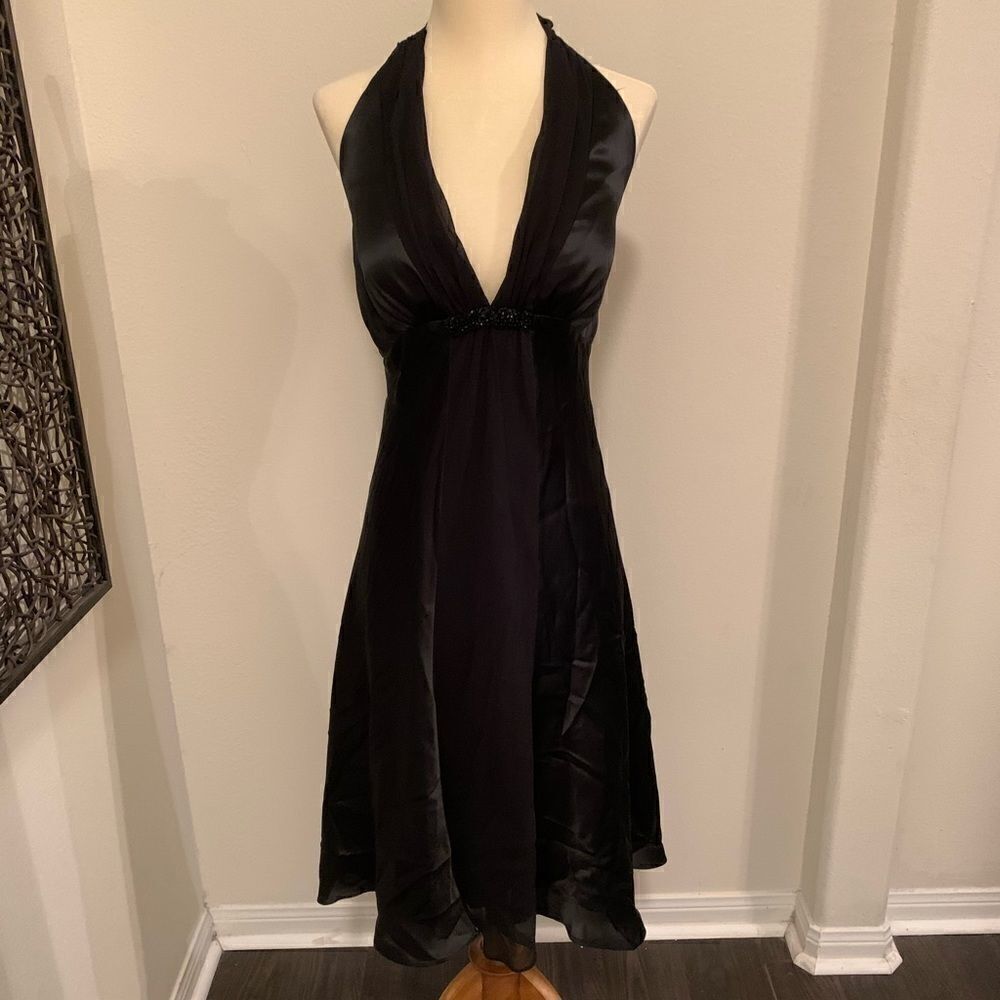 White House Black Market black halter top dress